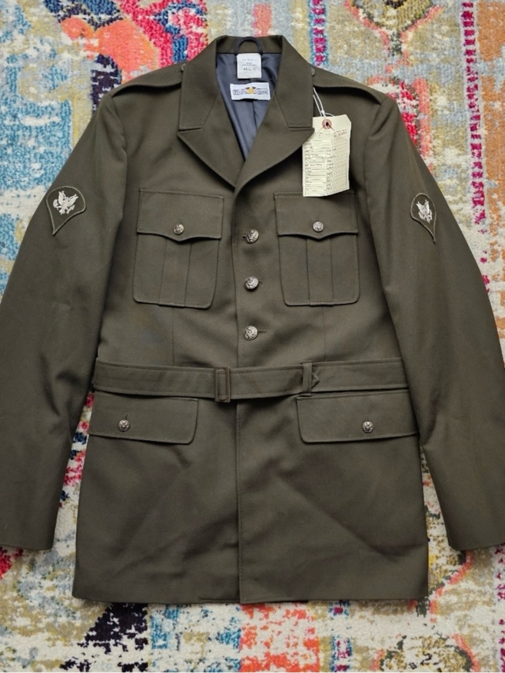 Flying Cross Mens Size 44L Army Heritage Green Service Uniform AGSU Coat Officer